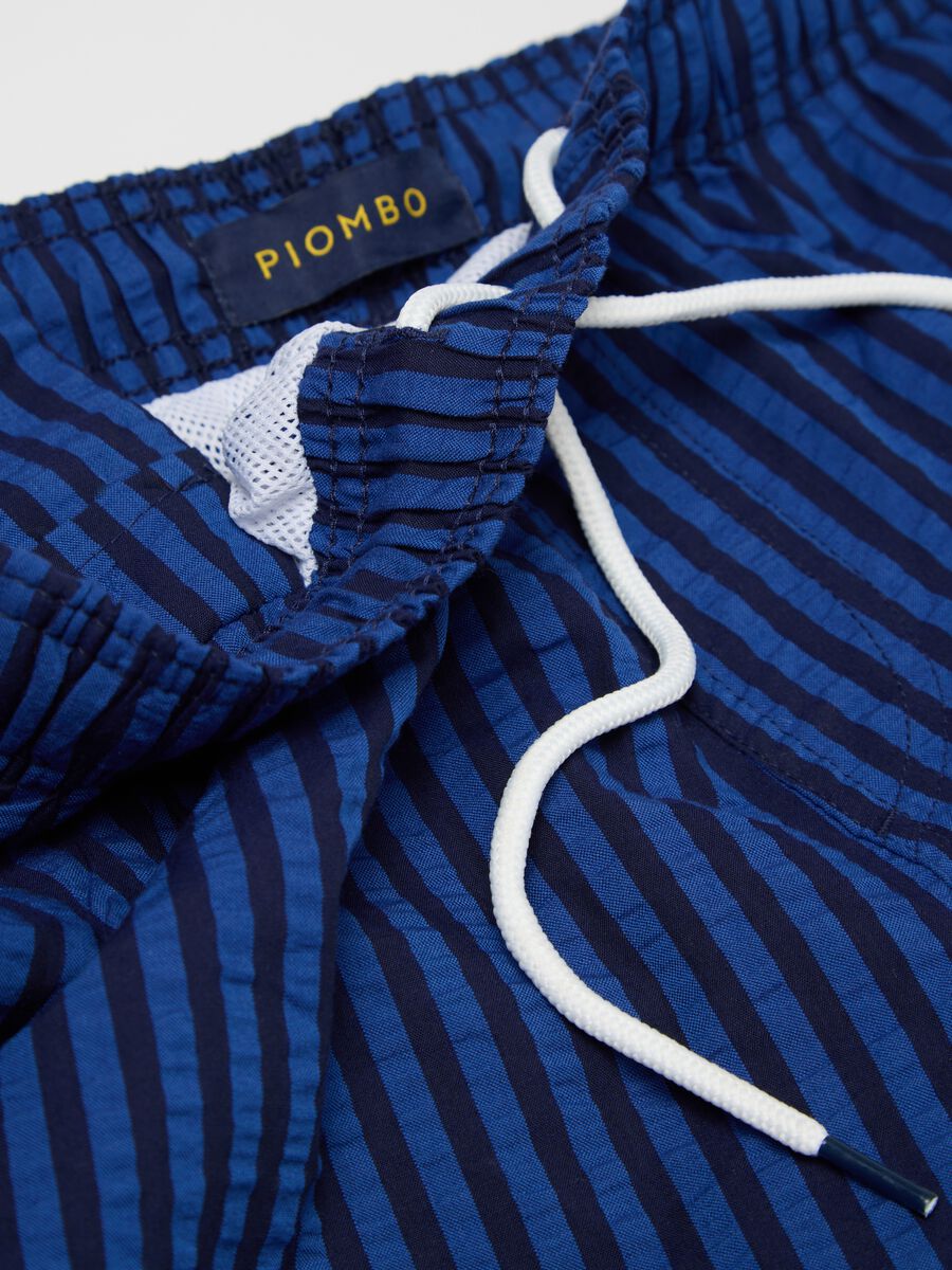 Men's blue regular fit pure cotton shorts_5