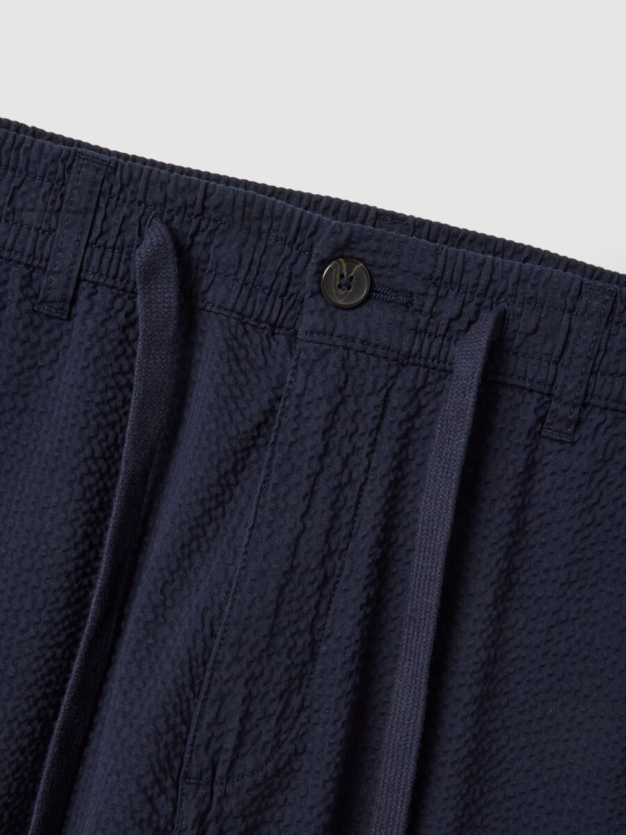 Regular fit blue stretch cotton chino trousers_5