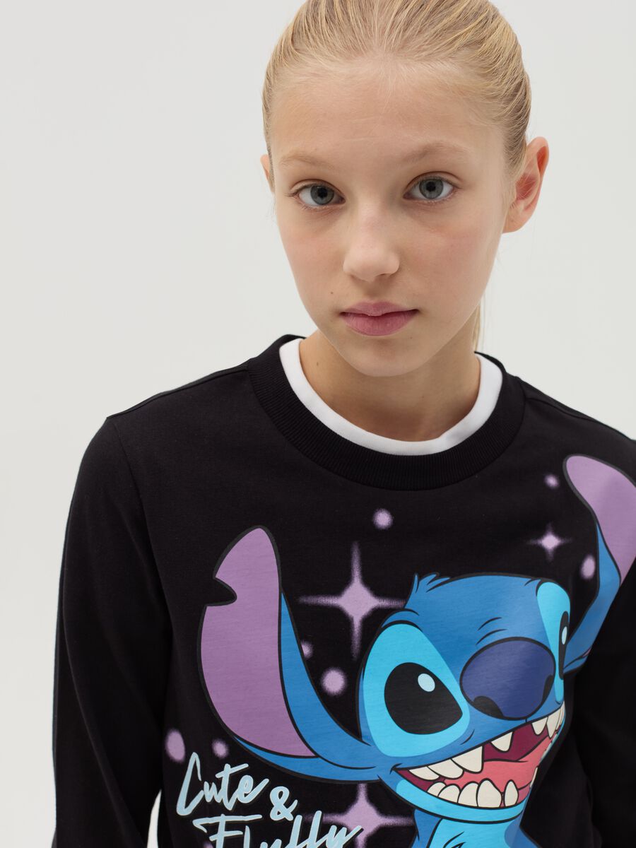 Crop sweatshirt with Stitch print_1