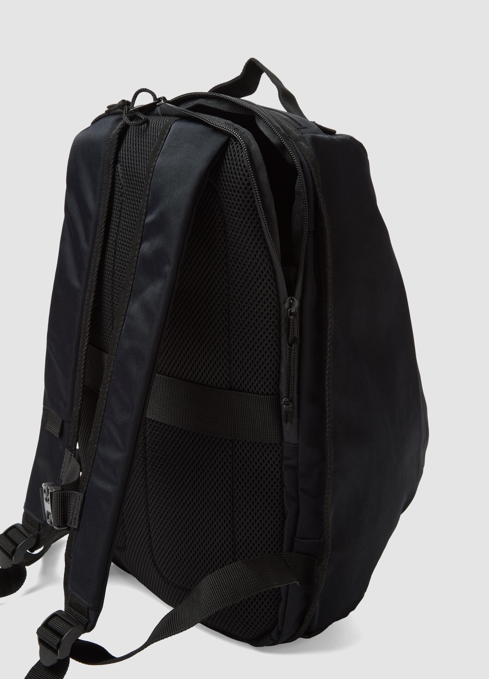 Black backpack with adjustable shoulder straps