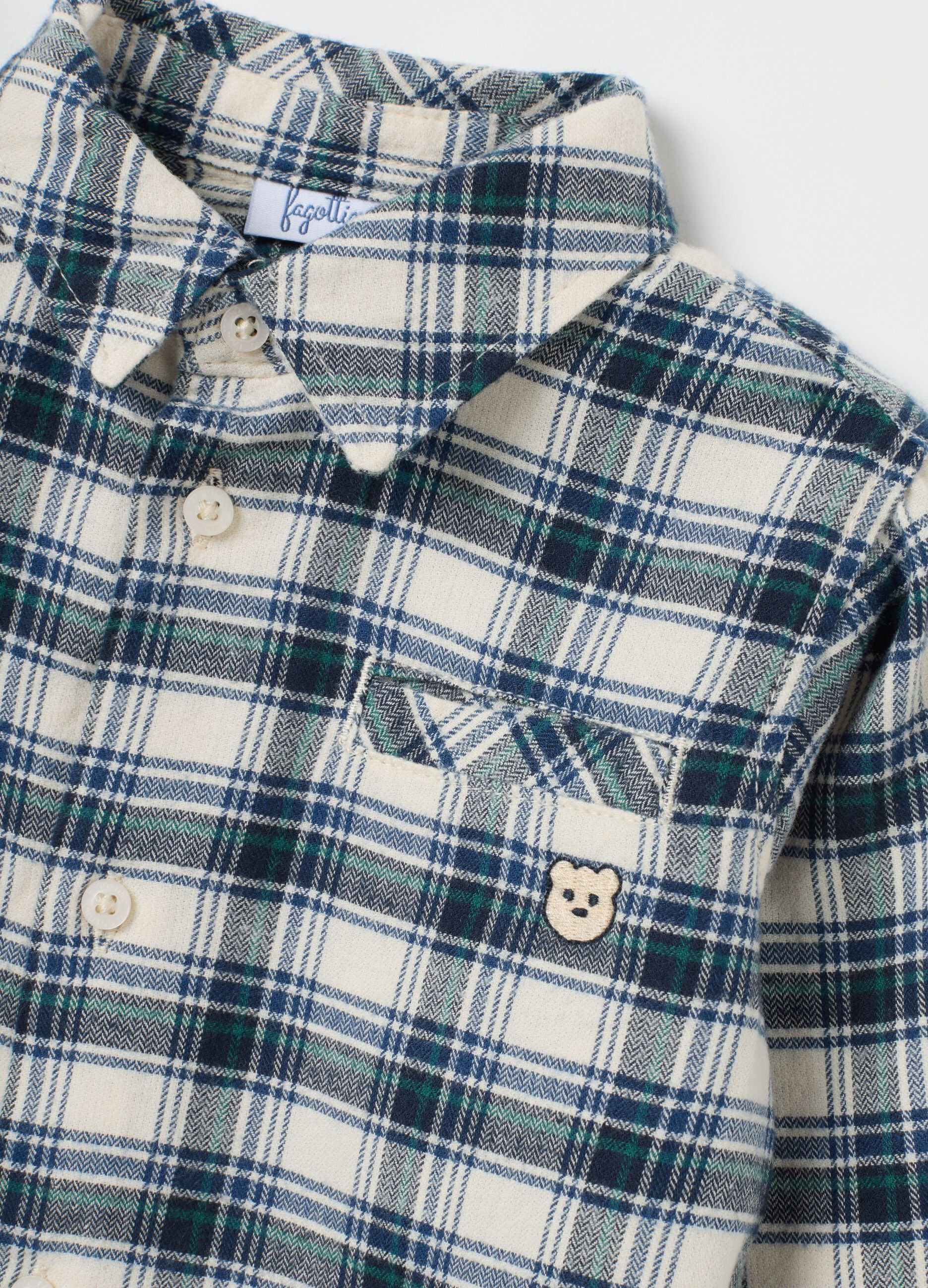Camicia da bambino in puro cotone multicolor regular fit