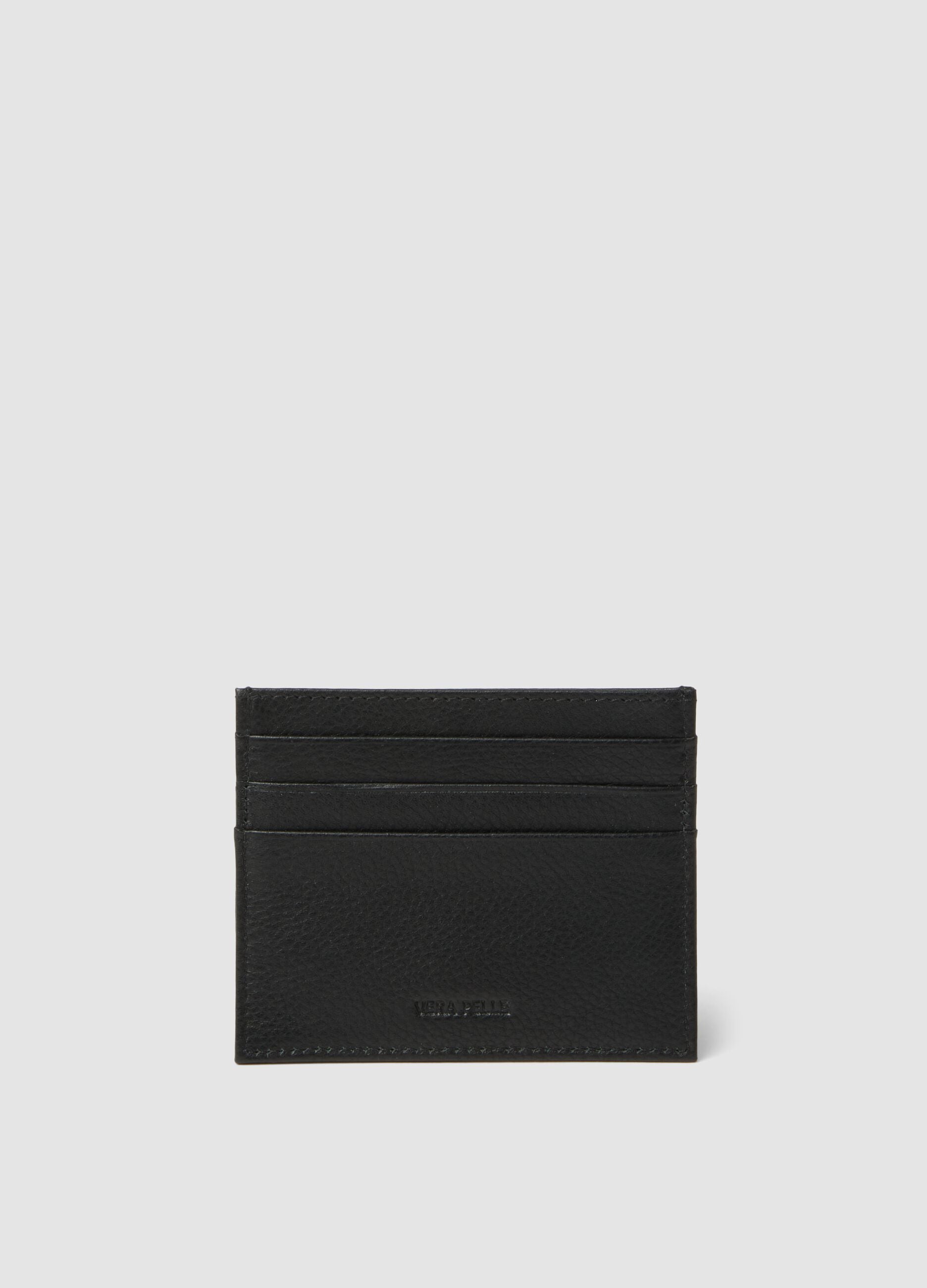 Black Genuine Leather Card Holder