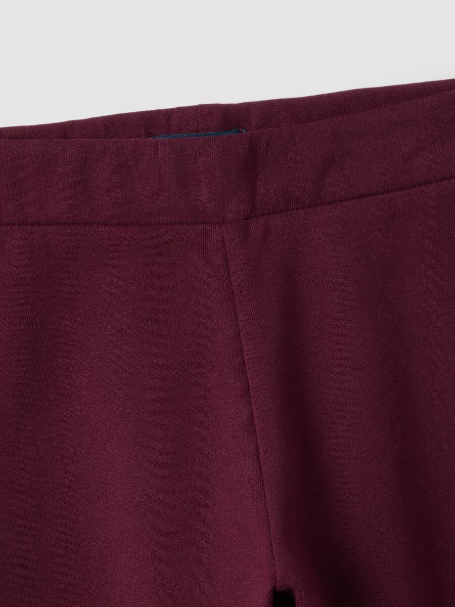 Leggings viola in cotone organico elasticizzato skinny fit_3