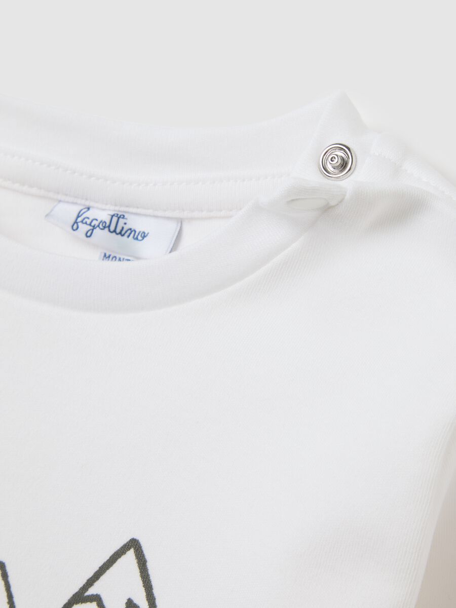 Children's white pure cotton regular fit t-shirt_3