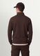Brown cotton-blend sweatshirt with crew neck and zip, regular fit_2