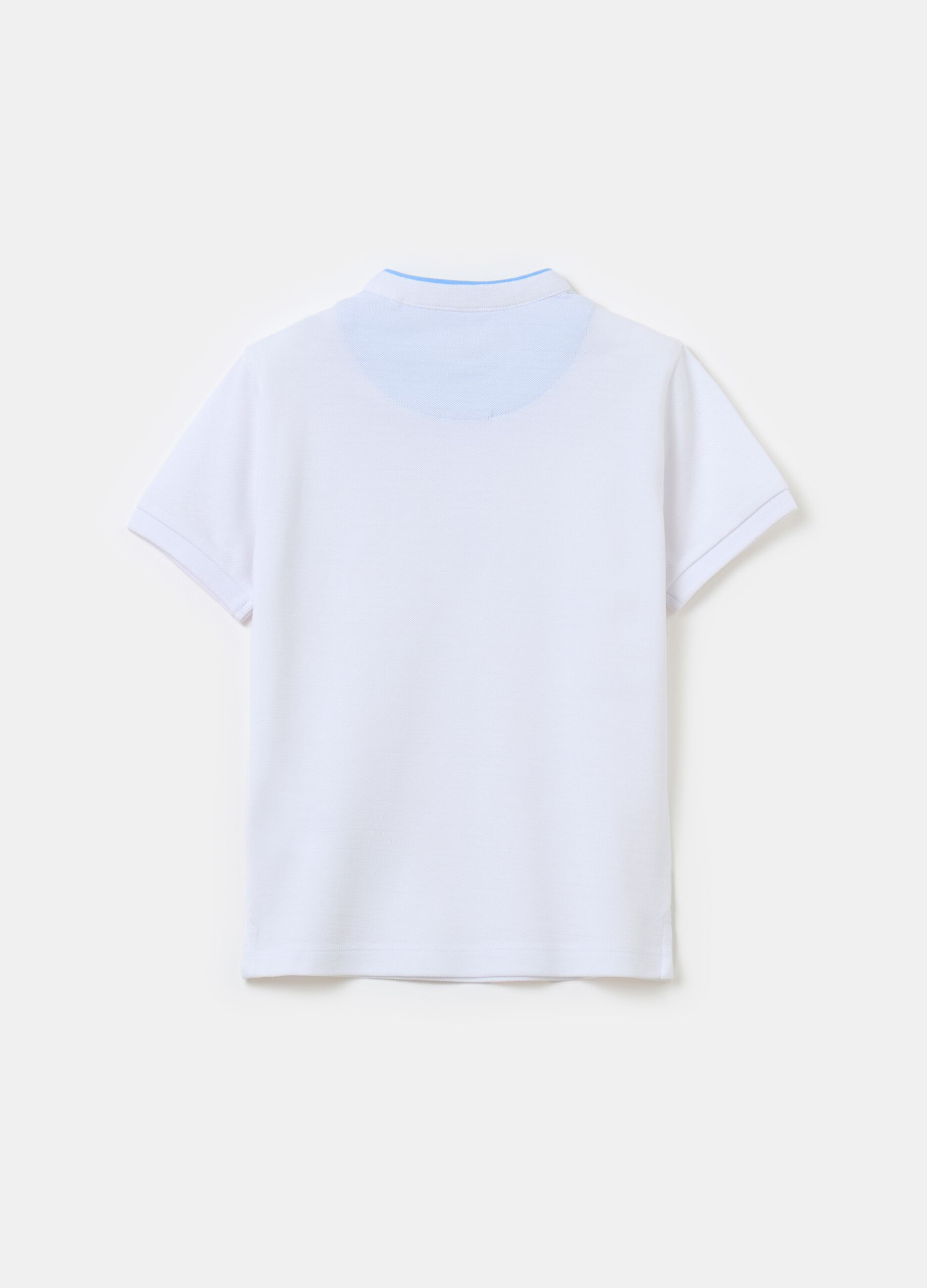 Textured cotton T-shirt with pocket