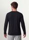 Black long-sleeve T-shirt in 100% organic cotton with crew neck_3