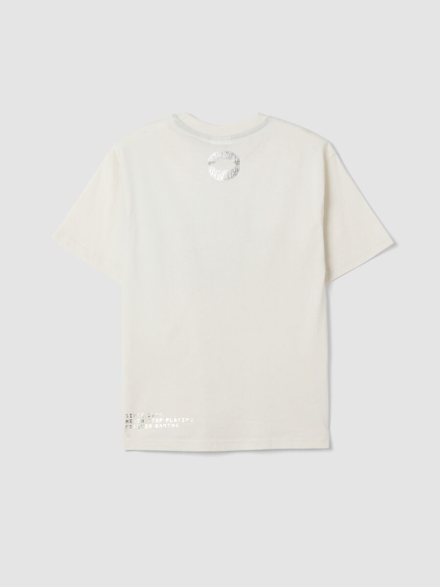 T-shirt bianca in puro cotone con girocollo e stampa Playstation_2