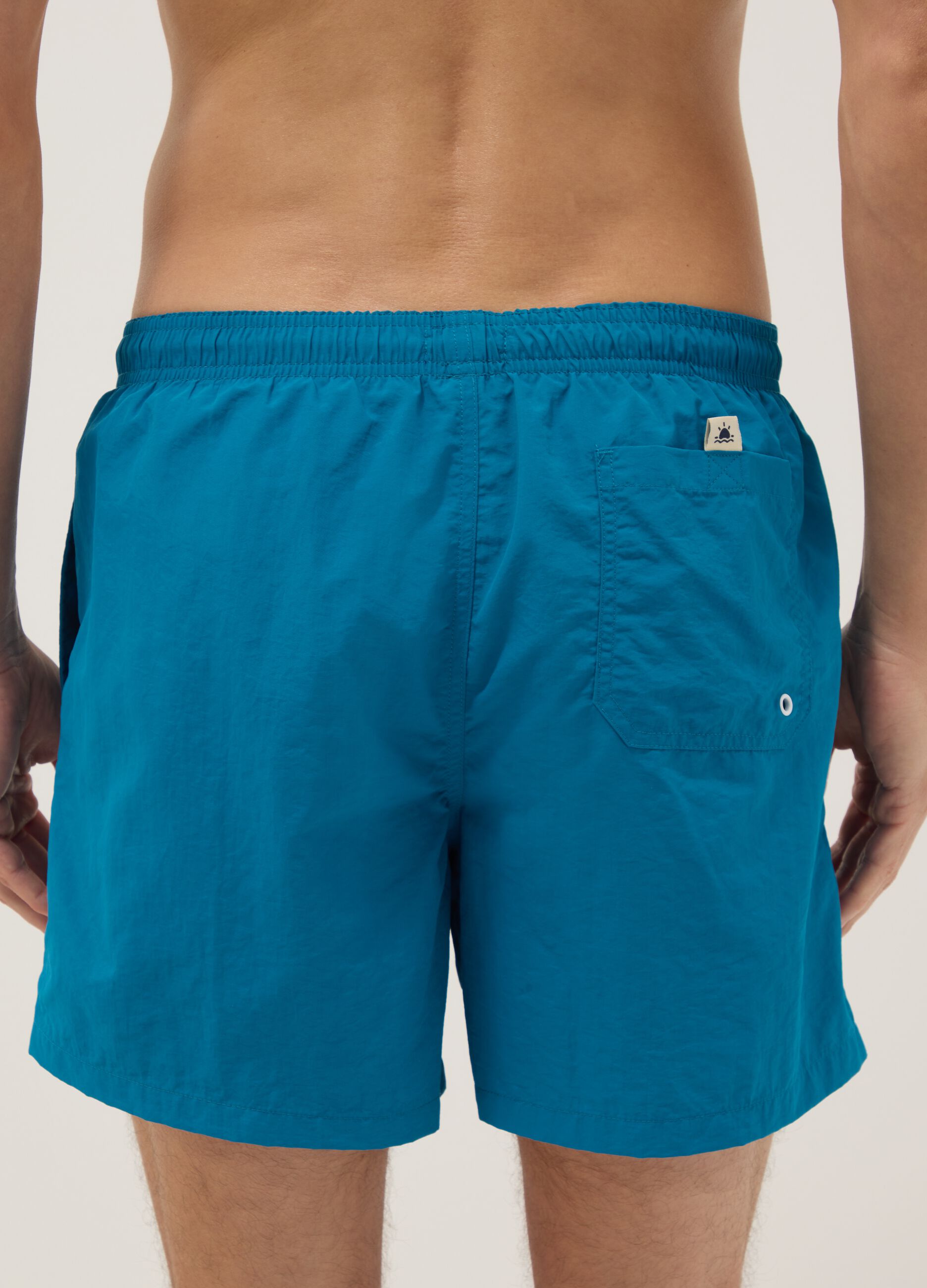 Boxer da mare azzurro con elastico in vita