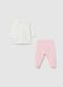 White velvet two-piece set for baby girls_1