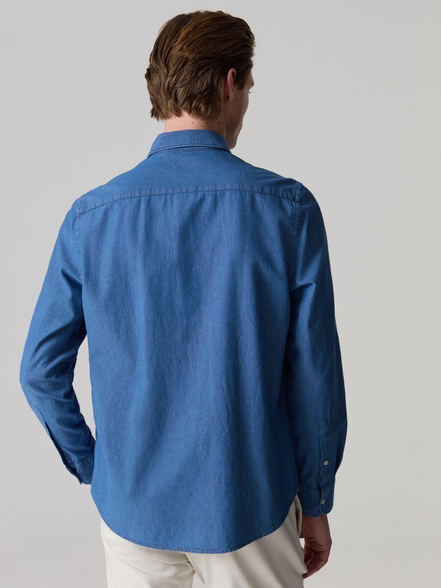 Contemporary chambray cotton shirt_2