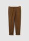Brown stretch cotton blend chino trousers regular fit_4