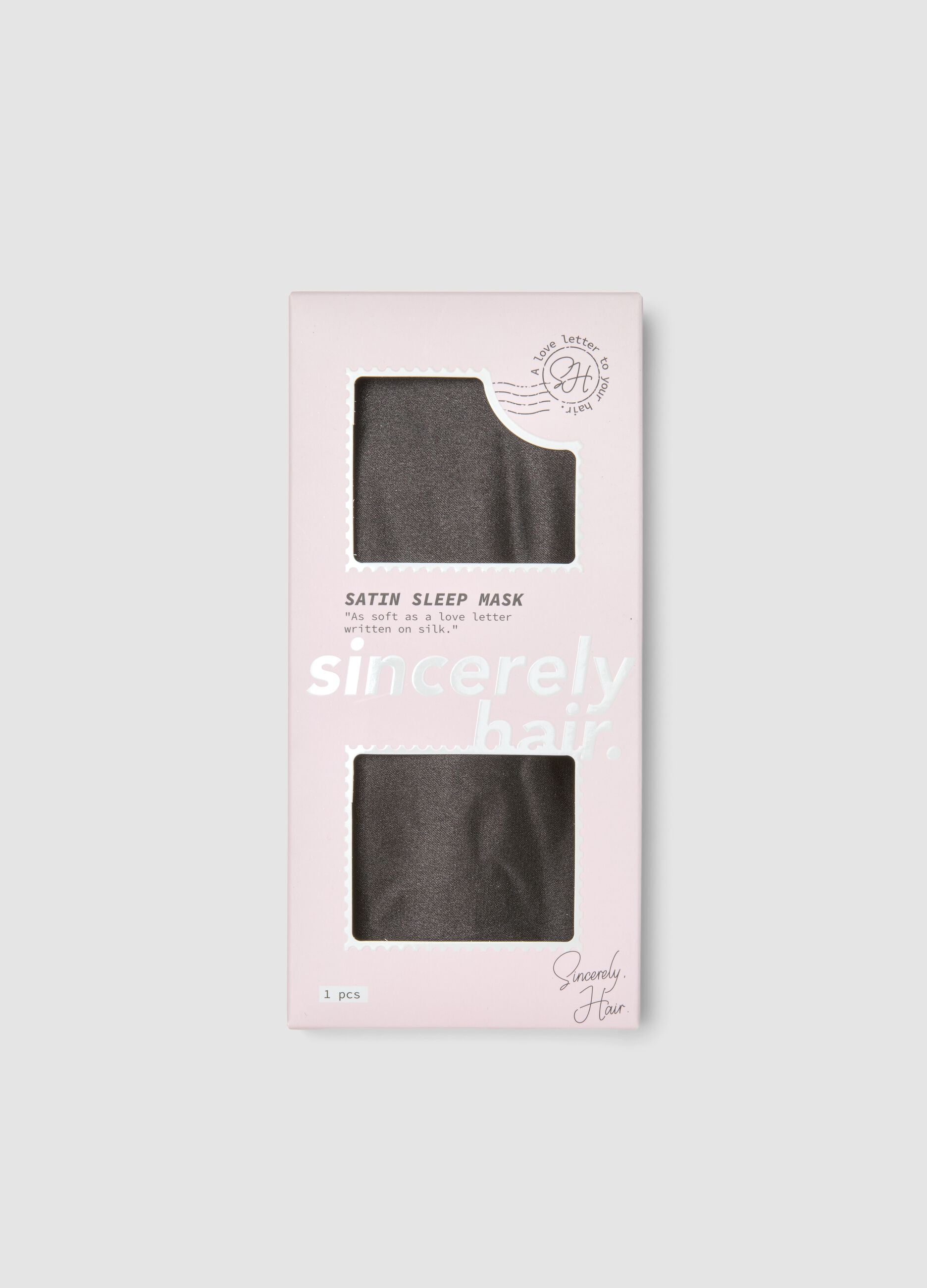 SINCERELY HAIR Black satin sleep mask