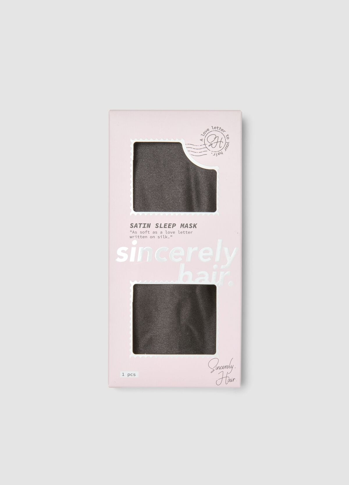toNotPrint SINCERELY HAIR Schwarze Satin-Schlafmaske für label ...