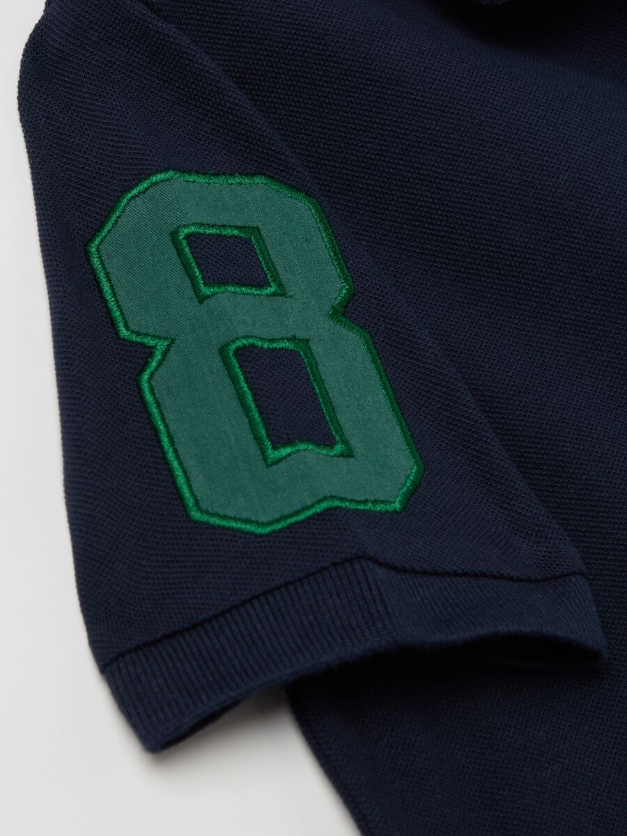 Cotton polo shirt with patch and "Yacht Club" embroidery_3