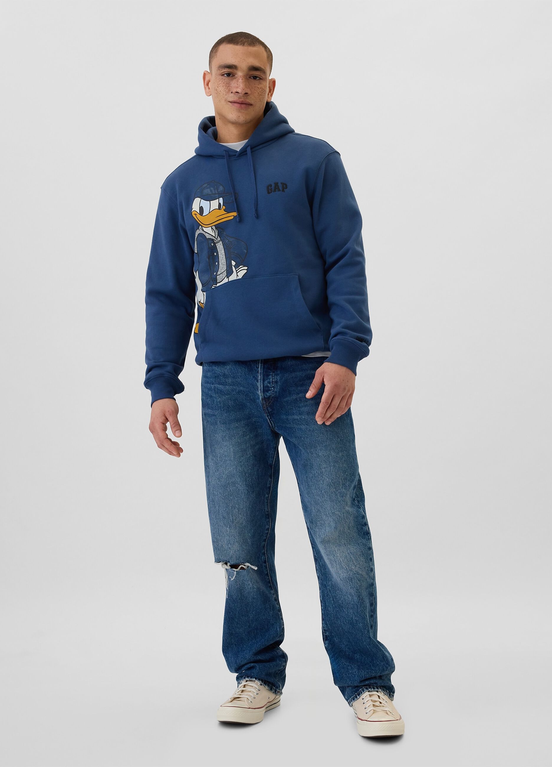 Felpa con cappuccio stampa Donald Duck
