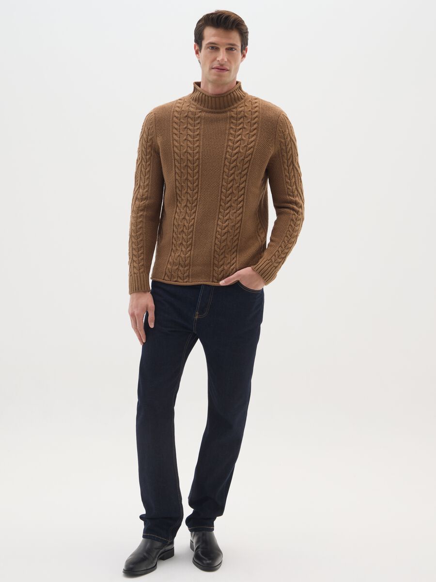 Brown Regular Fit Knitted Jumper_1