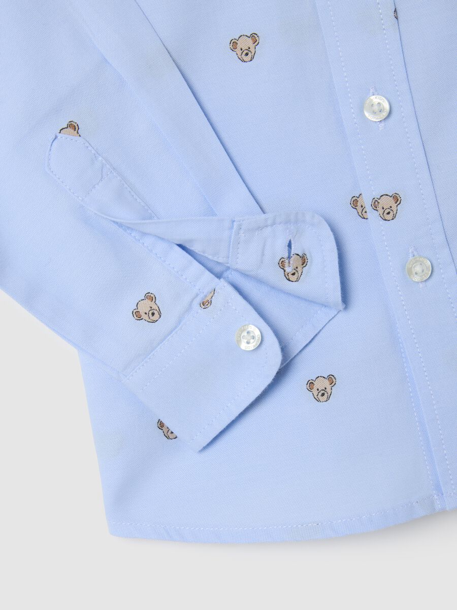Camicia azzurra in cotone a maniche lunghe_2
