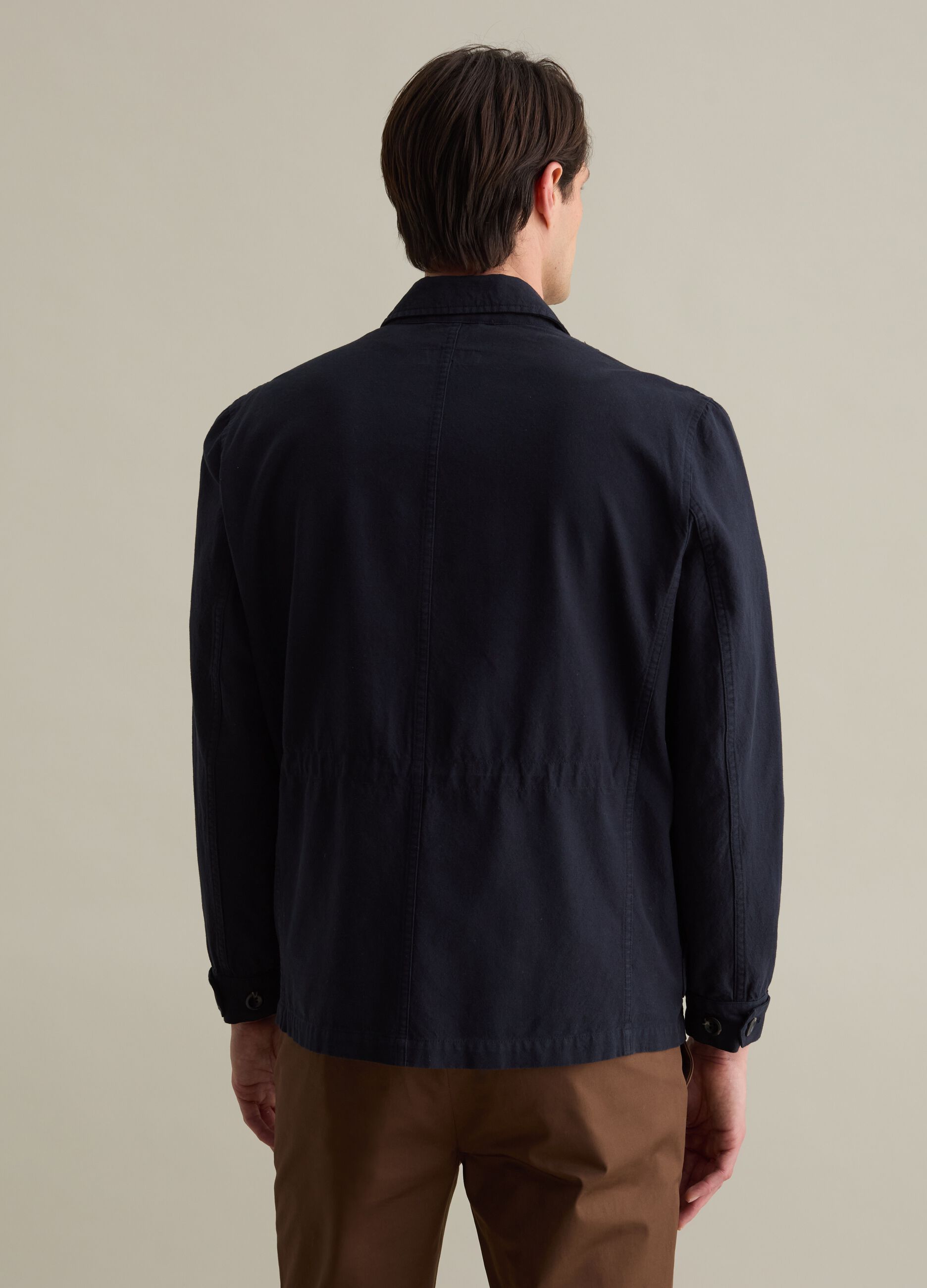Linen and cotton shacket with pockets