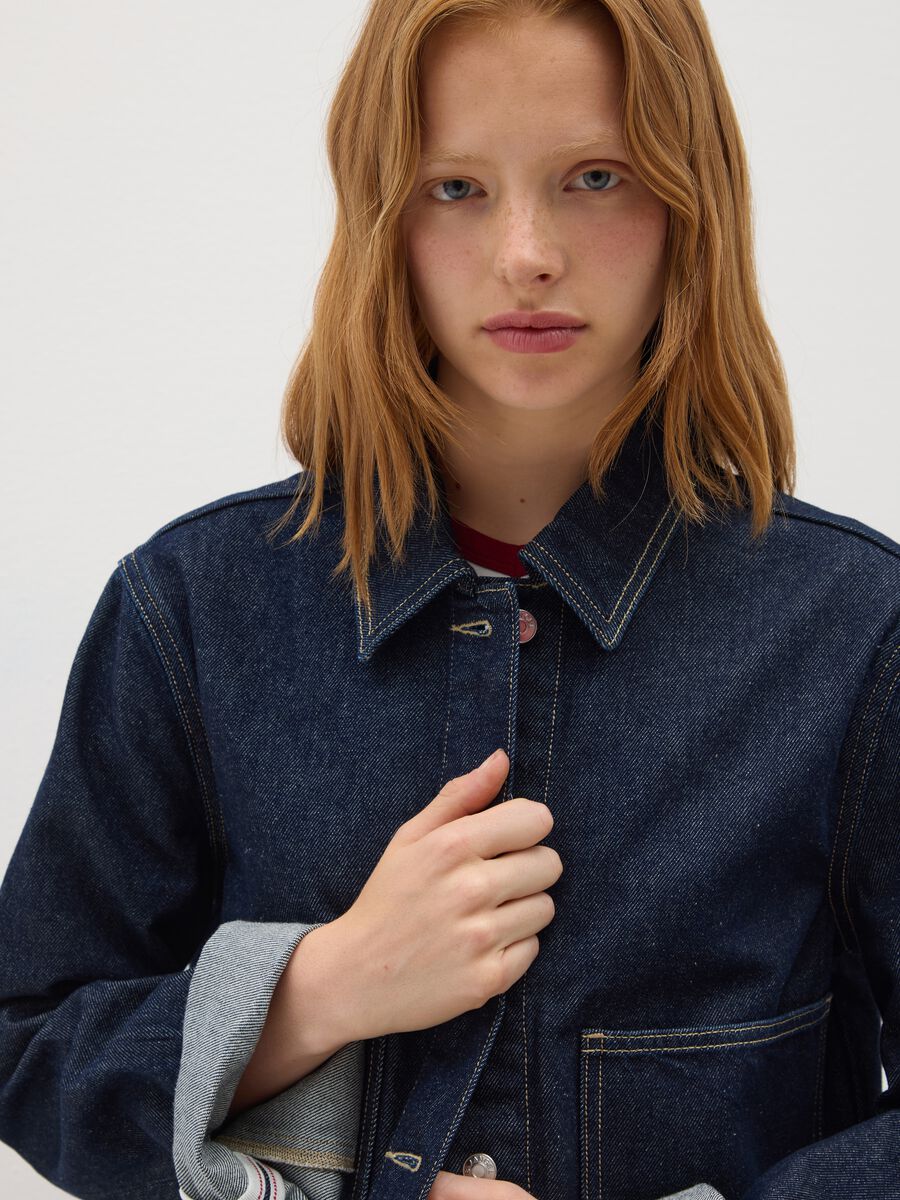 Blue pure cotton jacket regular fit_3