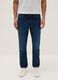 Slim fit blue stretchy cotton jeans with five pockets_1