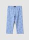 Leggings skinny azzurri in cotone elasticizzato da bambina con stampe_0