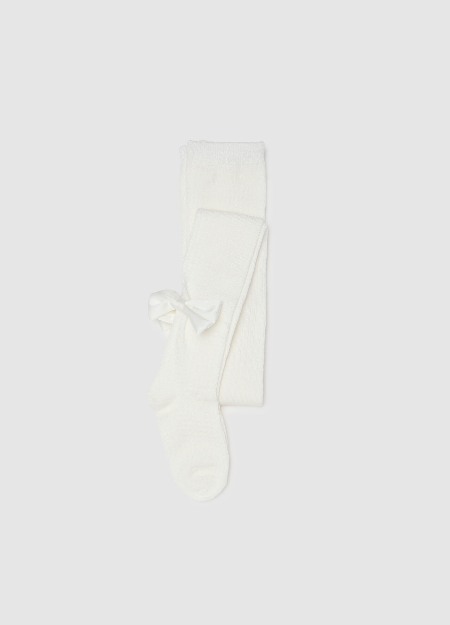 White Tights with Bow