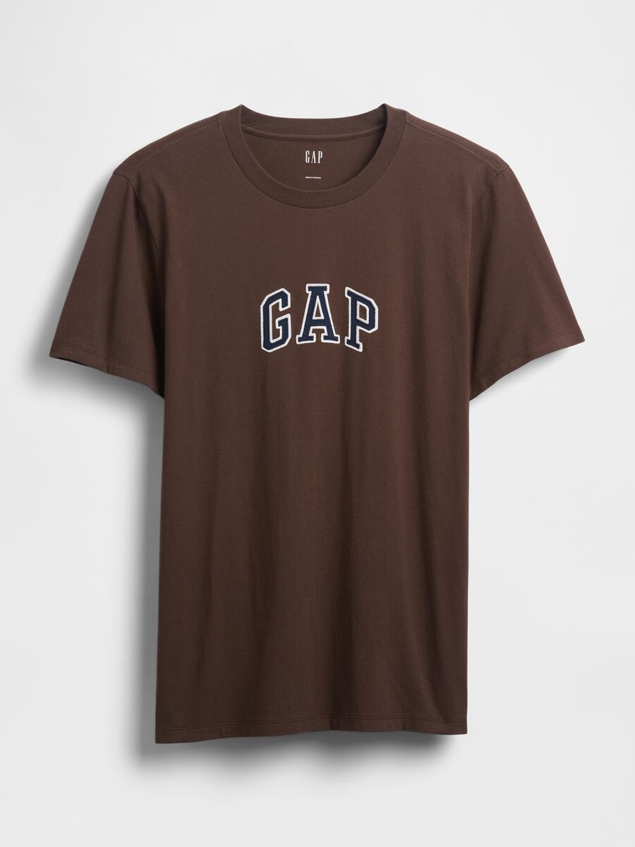 Brown short-sleeved cotton t-shirt_4