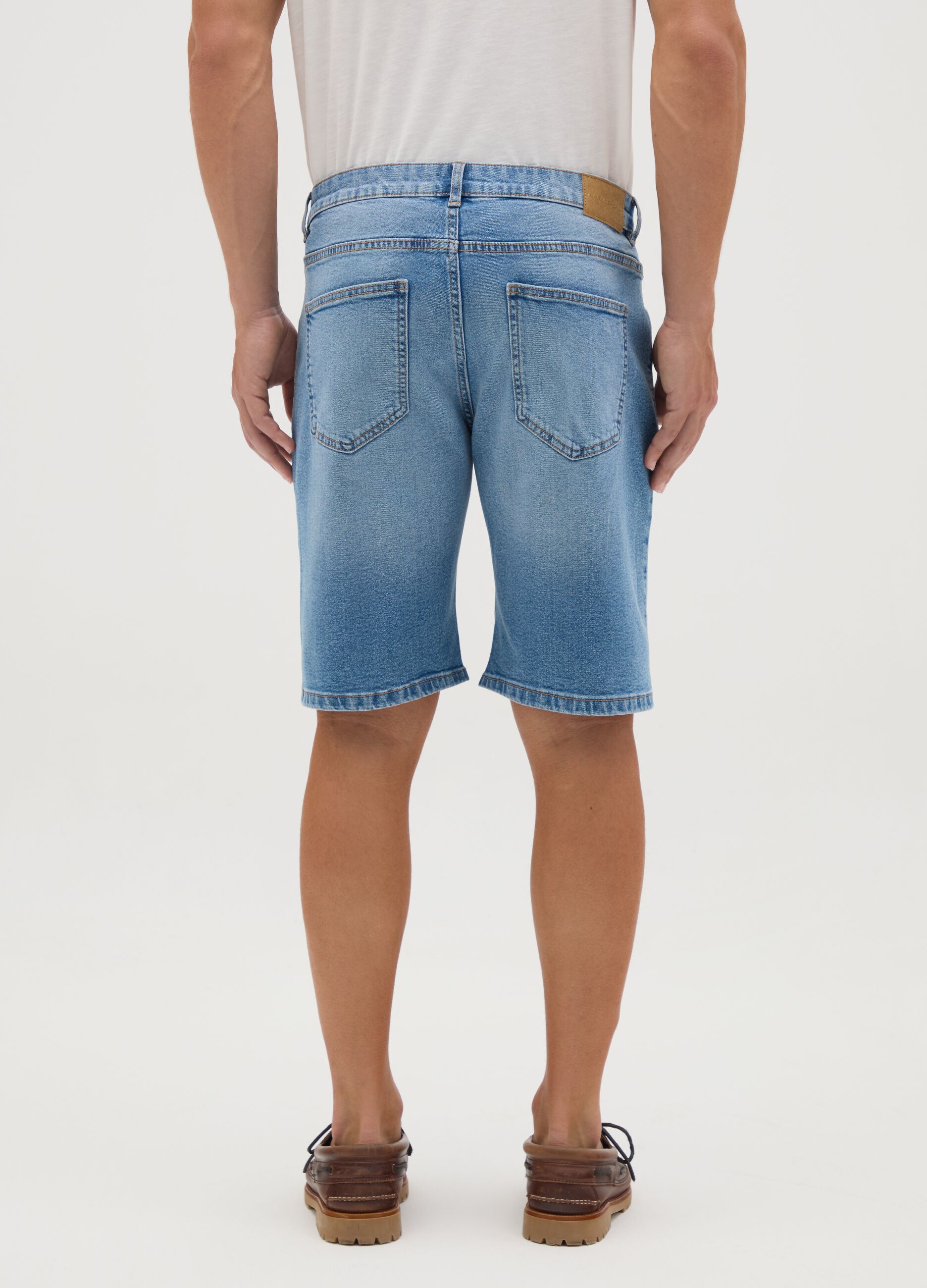 Men's Light Blue Slim Fit Denim Shorts