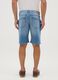 Men's light blue denim, slim fit Bermuda shorts_3