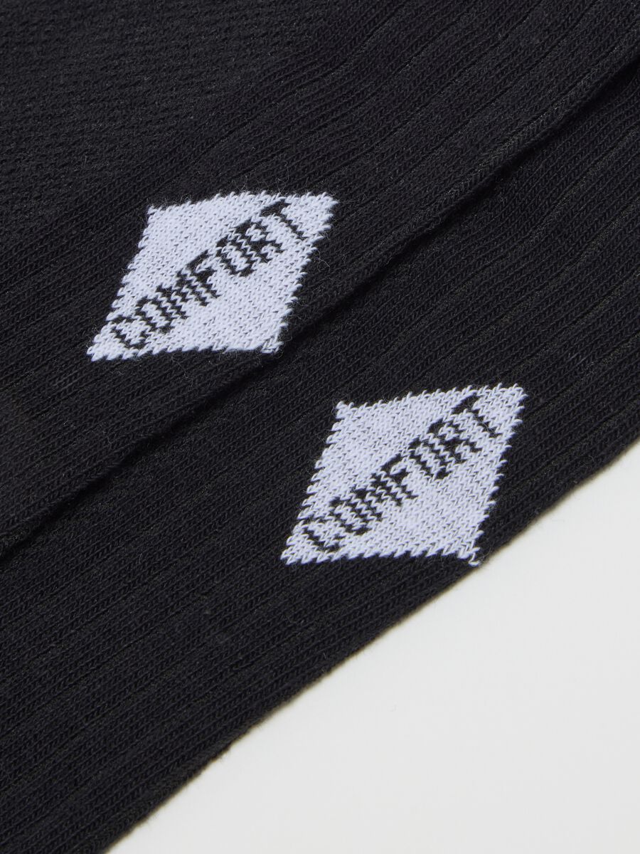 Set of short black cotton blend socks_2
