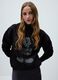 Black cotton blend regular fit sweatshirt with Disney print_0
