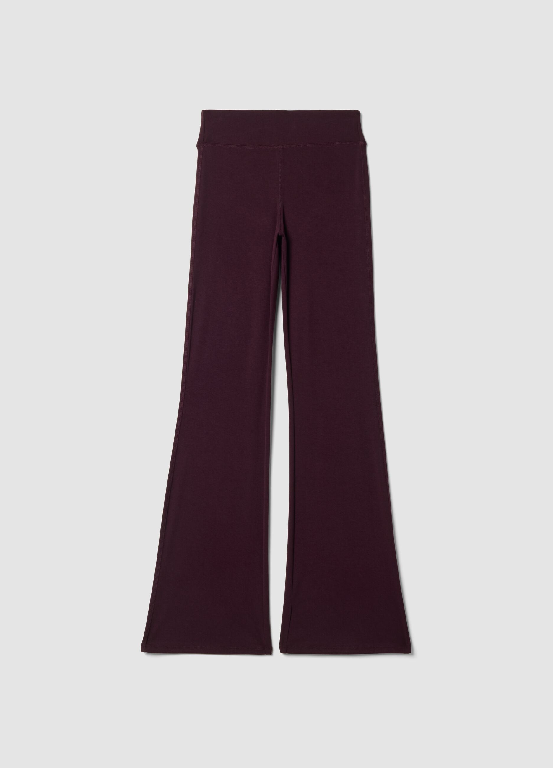 Leggings viola flare fit in viscosa jersey elasticizzata