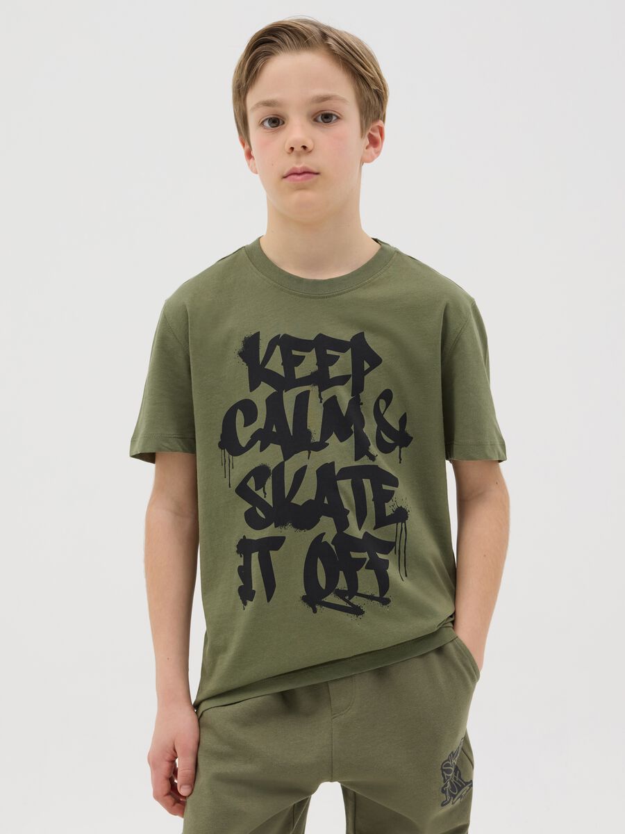 Cotton T-shirt with print_0