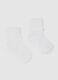 Newborn twin pack of white wool blend socks with ribbed cuff_0