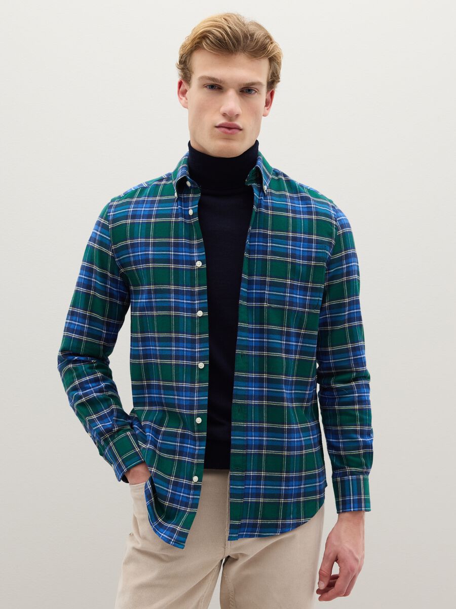 Pure cotton multicolour checked shirt regular fit_1