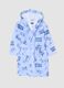 Light blue pure organic cotton hooded bathrobe_0