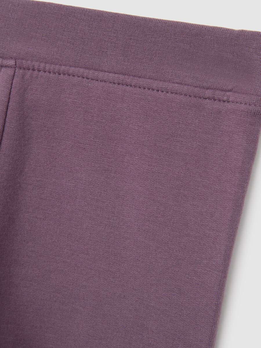 Leggings viola da bambina in cotone elasticizzato vestibilità skinny_2