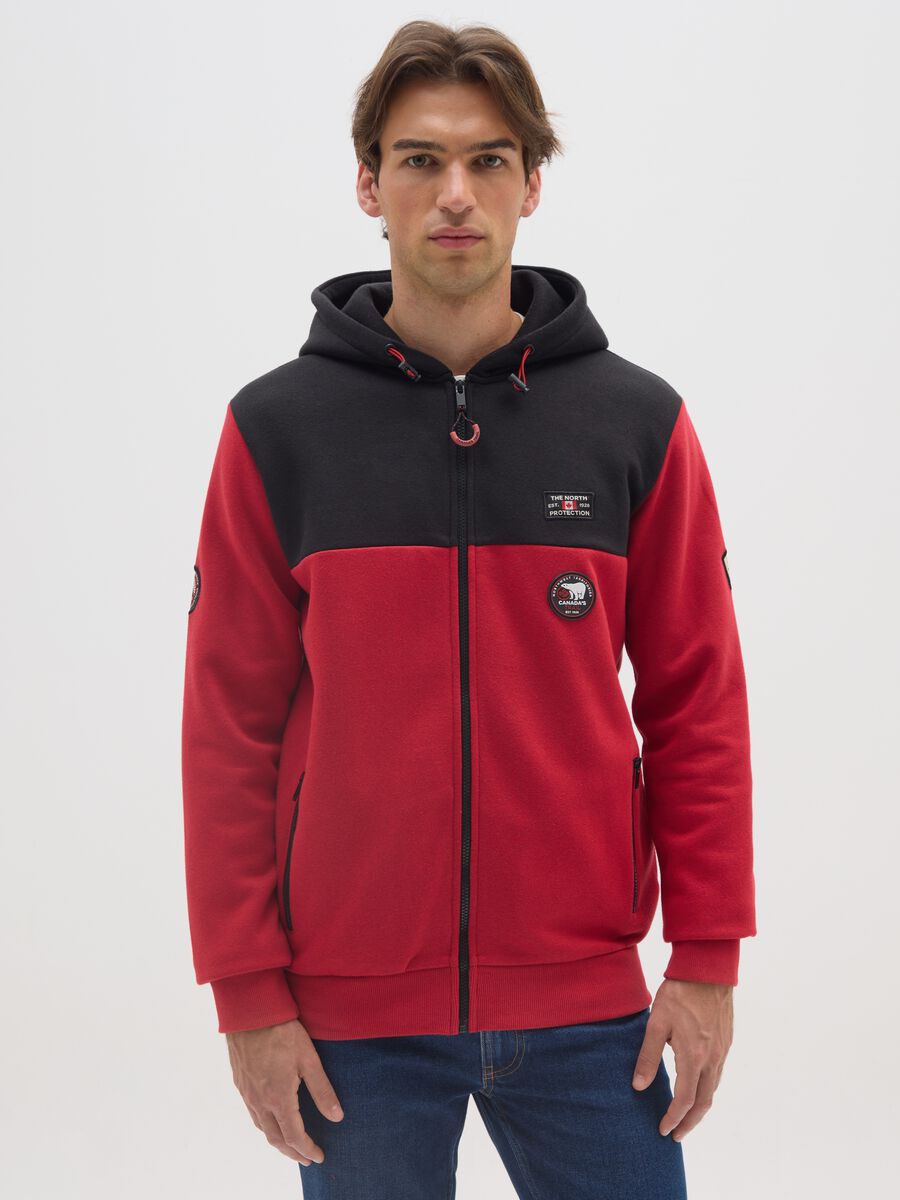 Multicolour cotton blend sweatshirt with zip_0