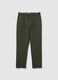 Green stretch cotton trousers regular fit_4