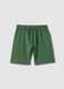 Green pure cotton regular fit shorts for boys_0