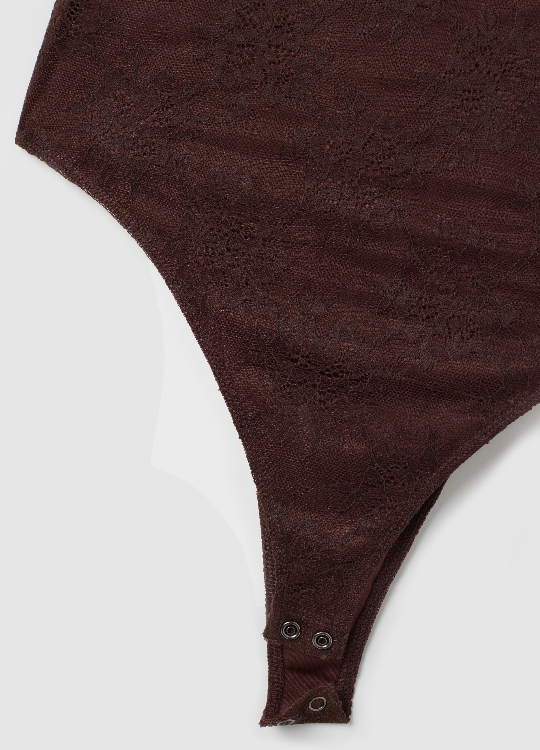 Women's brown lace bodysuit regular fit