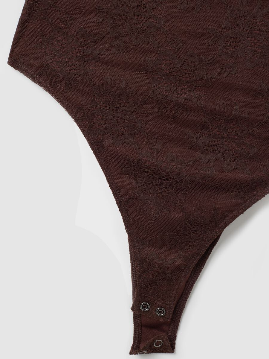 Women's brown lace bodysuit regular fit_5