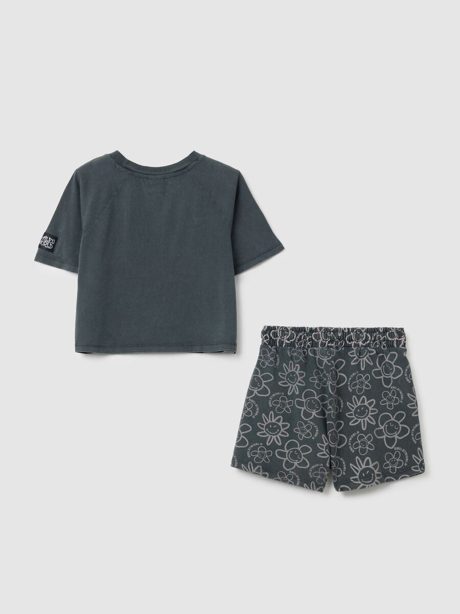 Girls' grey regular fit pure cotton outfit_1