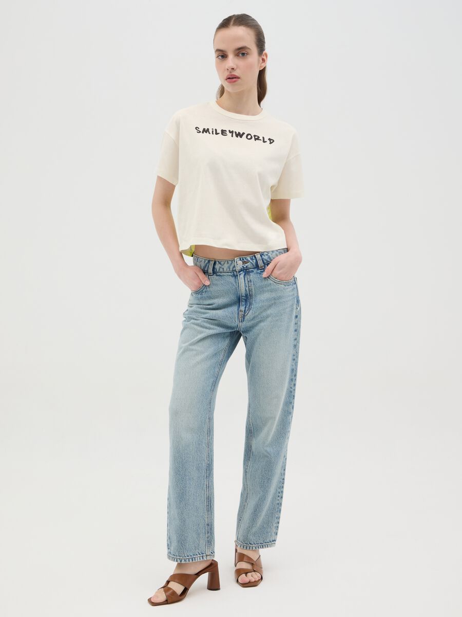 White cotton T-shirt with SmileyWorld print_1