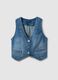 Girls' Slim Fit Blue Stretch Cotton Vest_3