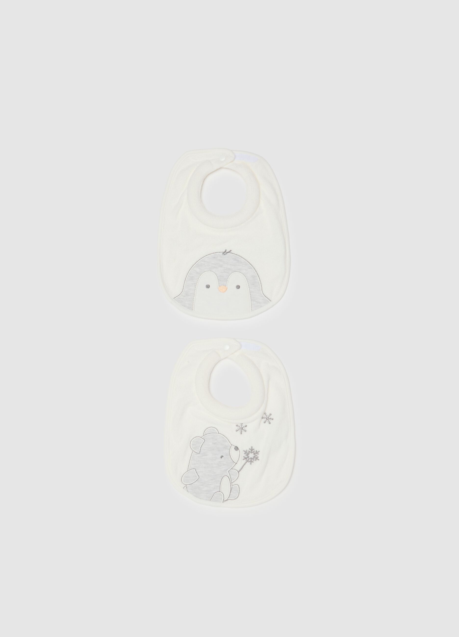 Twin-pack of white cotton bibs