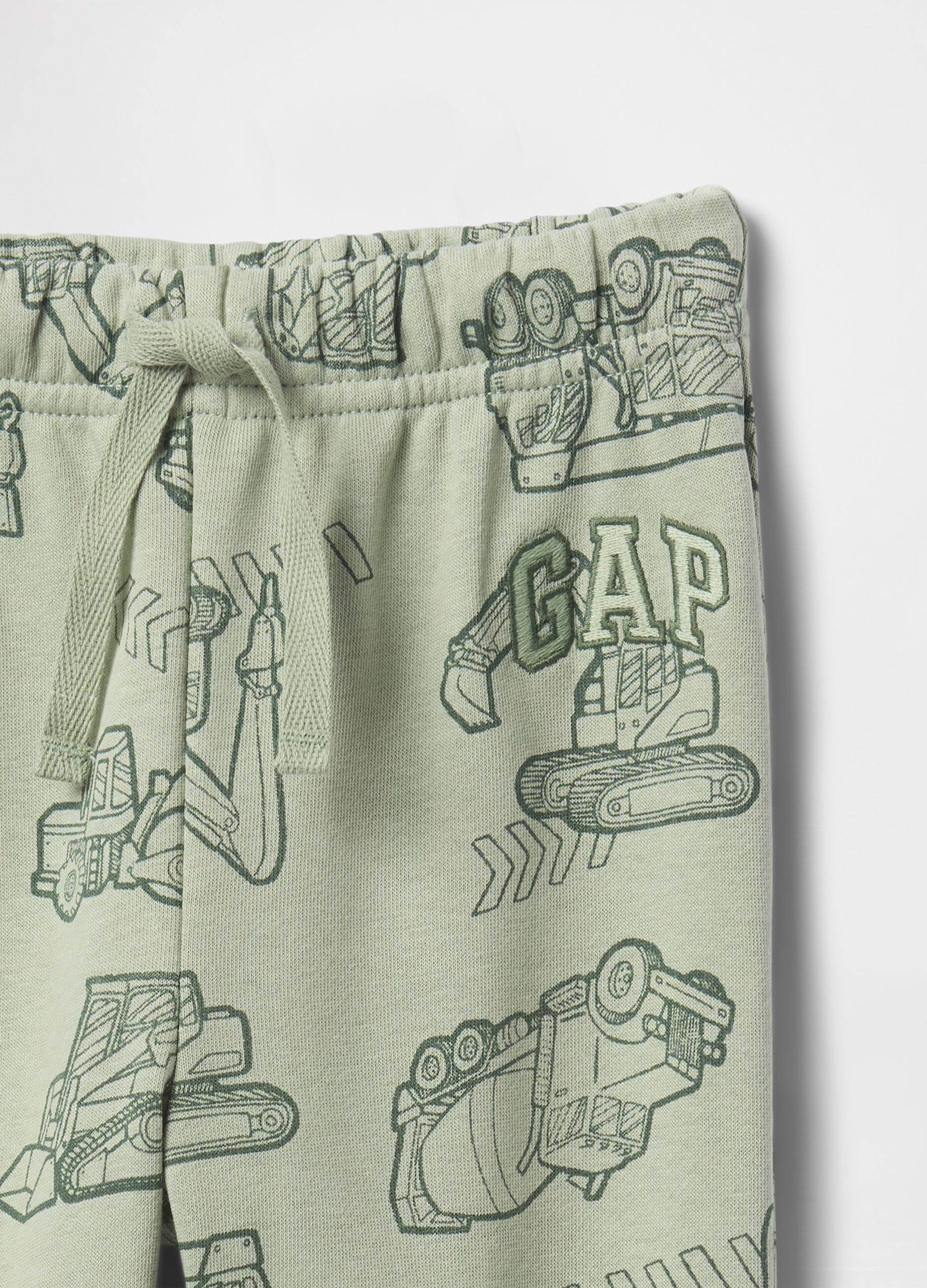 Green jogger trousers with GAP print