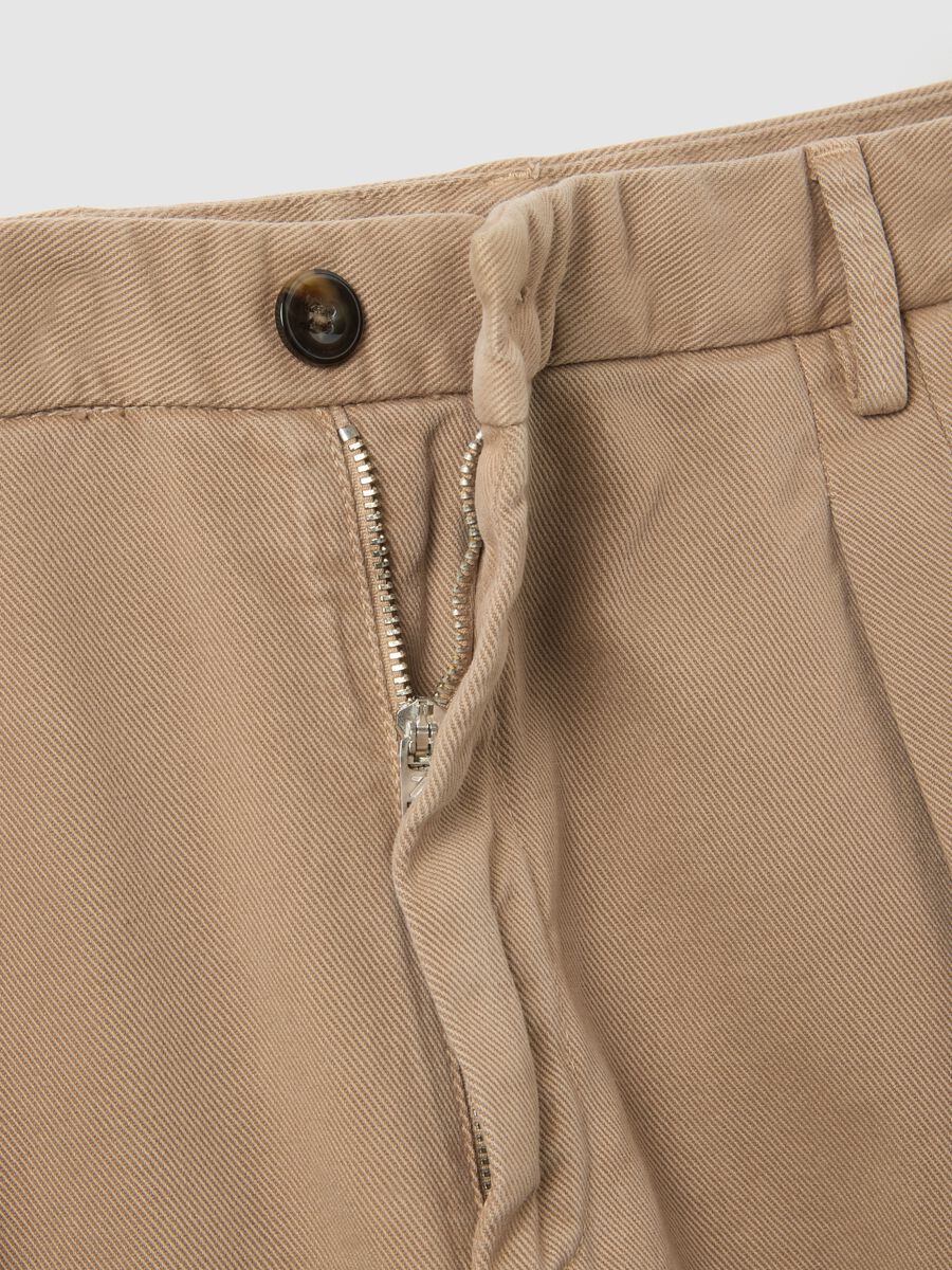 Brown chino trousers in pure cotton regular fit_5