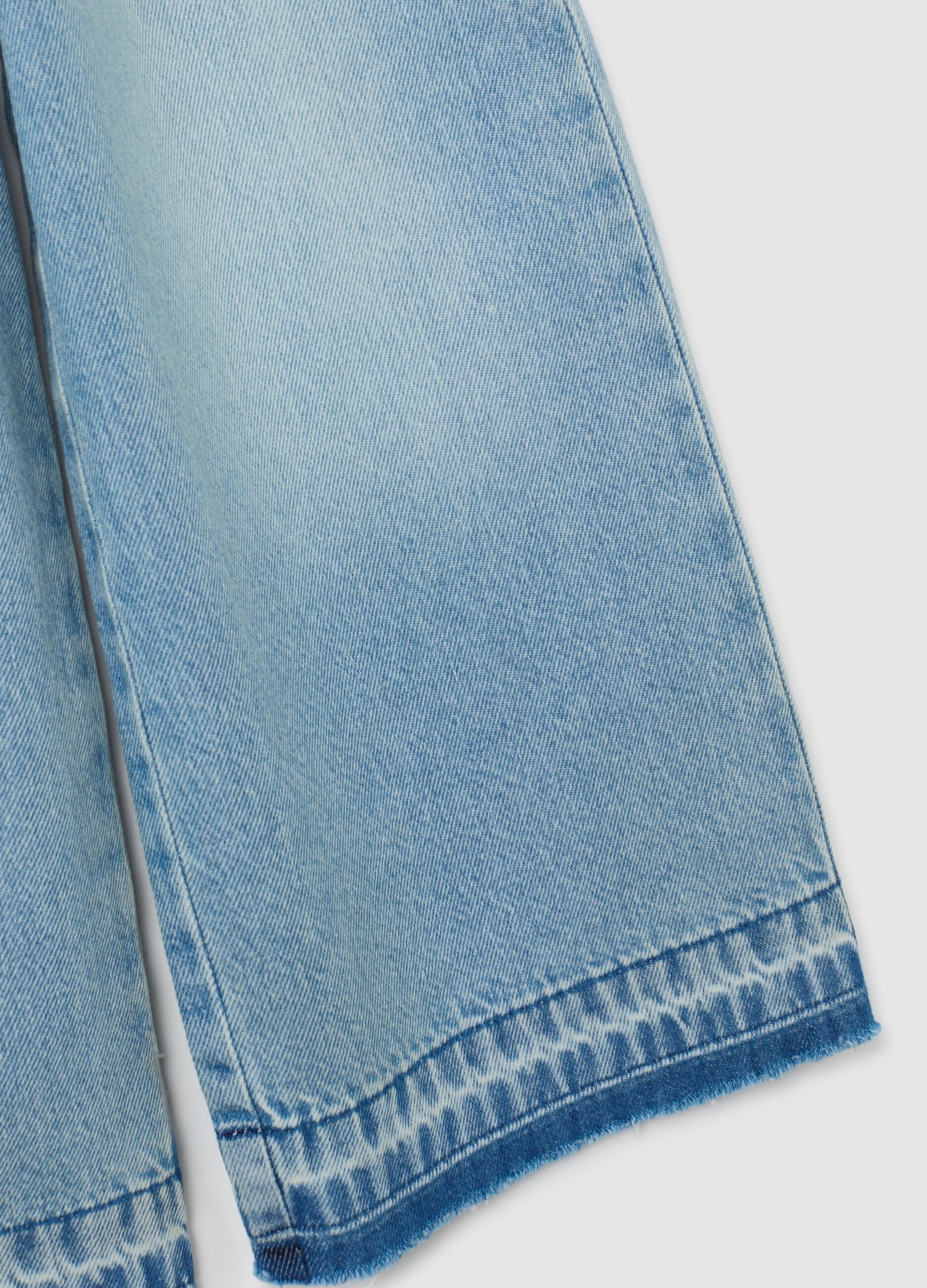 Jeans da bambina in puro cotone denim a gamba larga